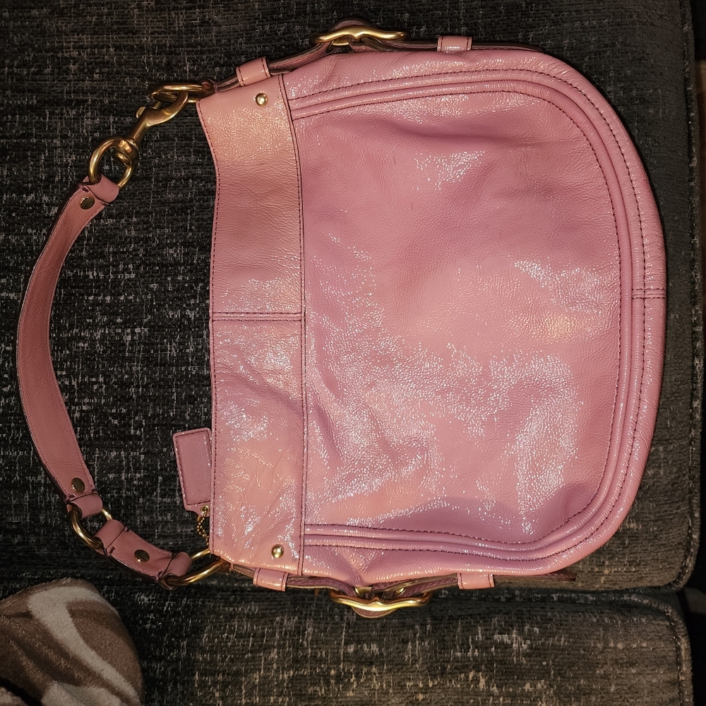 Rose Gold Coach Shoulder Bag